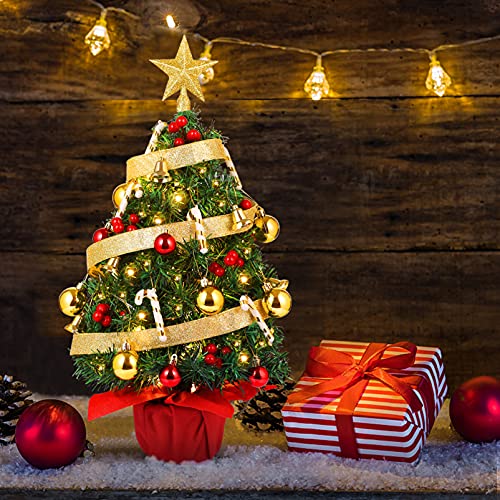 22ββ Mini Christmas Tree Set w/ 50 LED Lights & 39 Pcs Ornaments