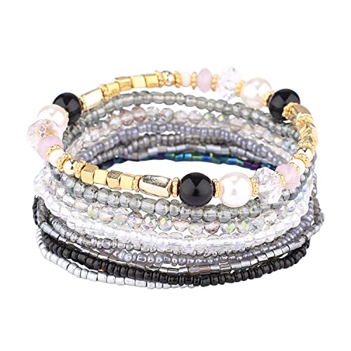 6 sets Handmade Bohemian Multilayer tassels Wrap Bangle Bracelets