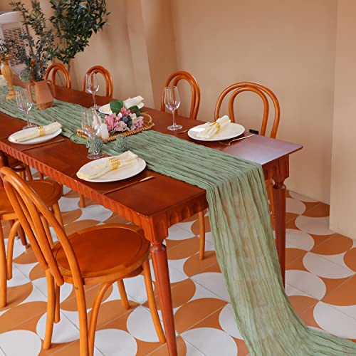 Black Cheesecloth Table Runner, 160inch Long Cheese Cloth Boho Gauze Table Runner