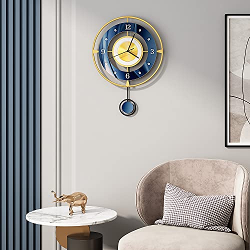 Big Silent Decorative Wall Clocks Battery Operated w/ Pendulum- Non Ticking