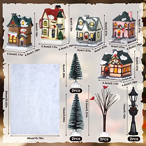 Christmas Lighted Winter Village Houses Set