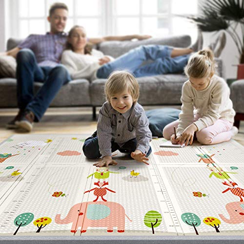 Double Sided Large Folding Portable Baby Crawling Mat, Waterproof Non Toxic
