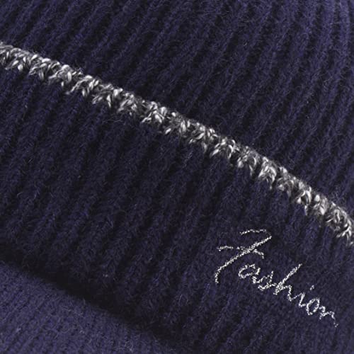 Men's Beanie w/ Visor -Warm Winter Knit Earflaps Hats