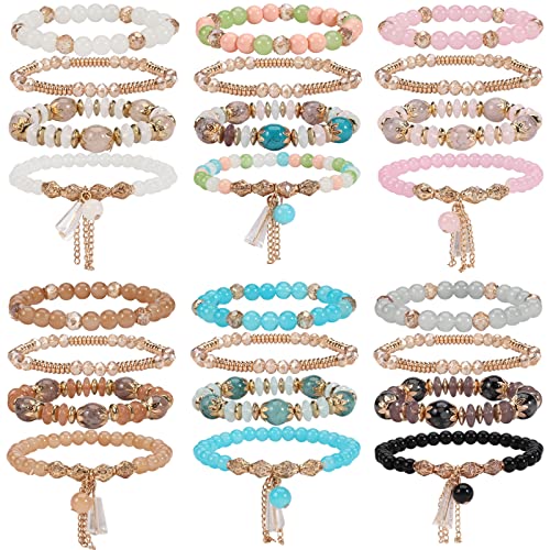 6 Set Bohemian Stretch Bracelets for Women