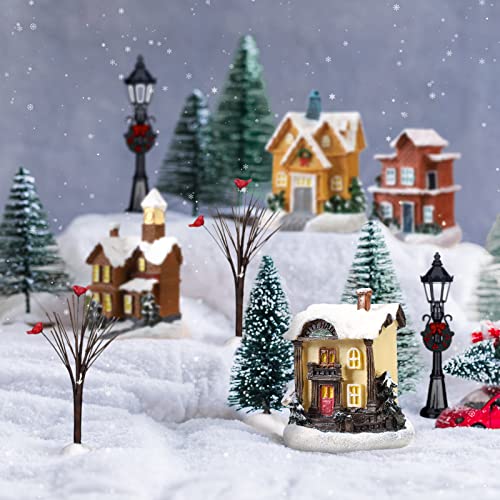 Christmas Lighted Winter Village Houses Set