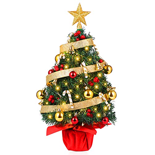 22ββ Mini Christmas Tree Set w/ 50 LED Lights & 39 Pcs Ornaments