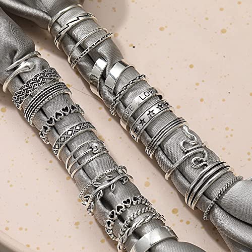 Vintage Silver Knuckle Rings Set for Women