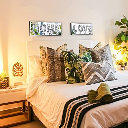 Crush Diamond Mirrored Plaque Sign for Wall Decor & Key Holder