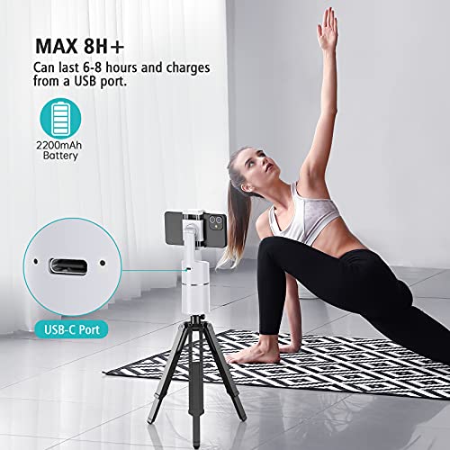 Auto Face Tracking Tripod, No App Required, 360° Rotation,Rechargeable Battery