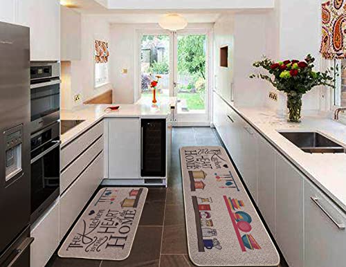 Kitchen Mats Set of 2 Non-Slip Washable