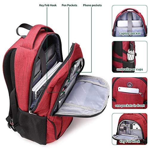 Anti Theft Laptop/Travel Backpacks Bookbag w/ USB Charging Port Fits 15.6 Inch Laptop