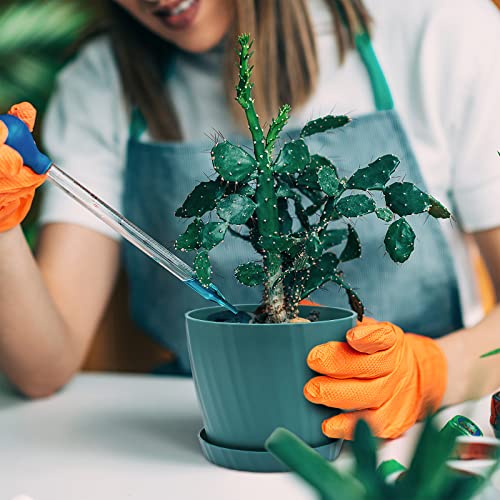 Set of 6 Plastic Planters with Saucer 7.5/7/6.5/6/5.5/4.5 Inch