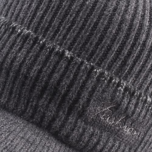 Men's Beanie w/ Visor -Warm Winter Knit Earflaps Hats