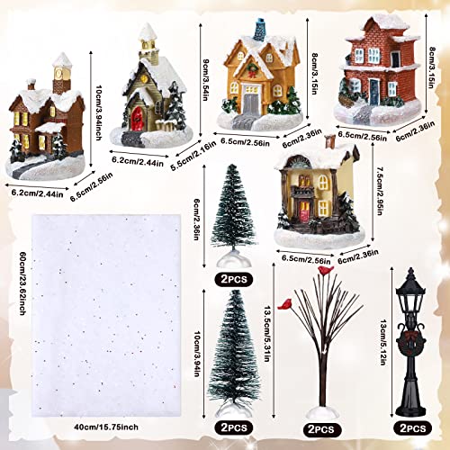 Christmas Lighted Winter Village Houses Set