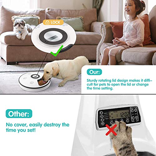 6 Meals Pet Wet Food Dispenser w/ Programmable Timer Portion Control