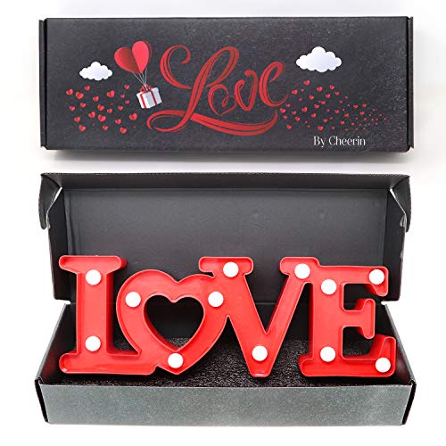 Decoration for Valentines Day -Marquee Light Up Signs (Red)