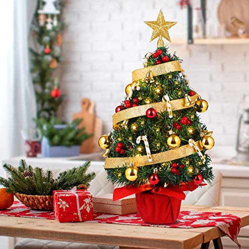 22ββ Mini Christmas Tree Set w/ 50 LED Lights & 39 Pcs Ornaments