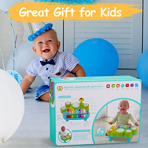 Baby Musical Toys 3 in 1 Piano Keyboard Xylophone Drum Set