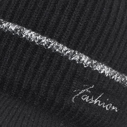 Men's Beanie w/ Visor -Warm Winter Knit Earflaps Hats