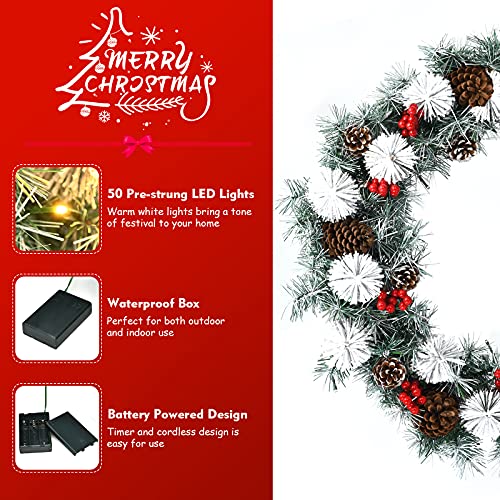 30β Pre-lit Christmas Wreath Decoration