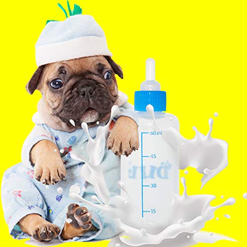 Pet Feeding Bottle, Syringe, Bottles- Dog & Cat Feeding Bottle Silicone Nipples