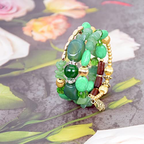 Boho Multilayer Irregular Agate Beads Charm Bracelets for Women