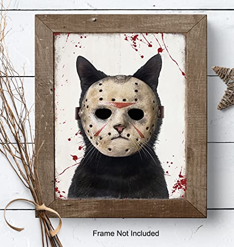 Cat Yellowbird Art & Design Wall Art Cute Cat - Funny Cat Gift for Men