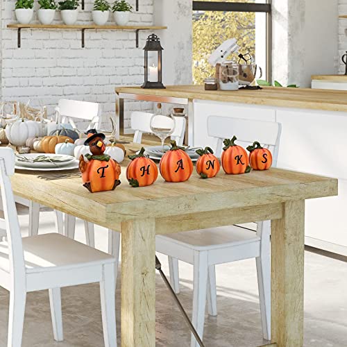 Thanksgiving Decorations Hand-Painted Turkey & Pumpkins