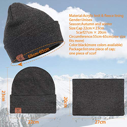 Winter Beanie Hat Scarf Touchscreen Gloves Set for Men & Women