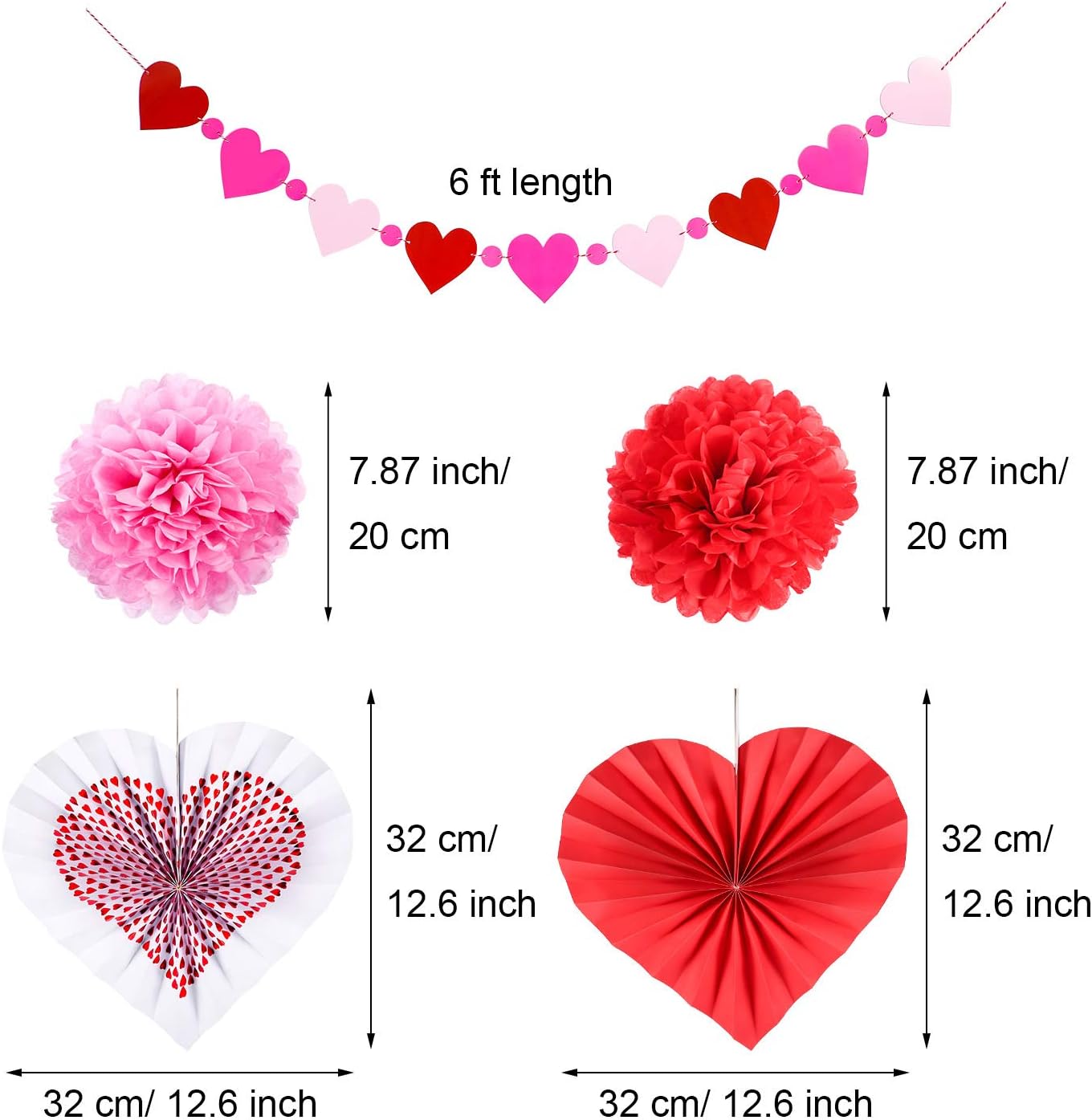 Valentine's Day Paper Kit Party Decorations, Multicolor Tissue Paper