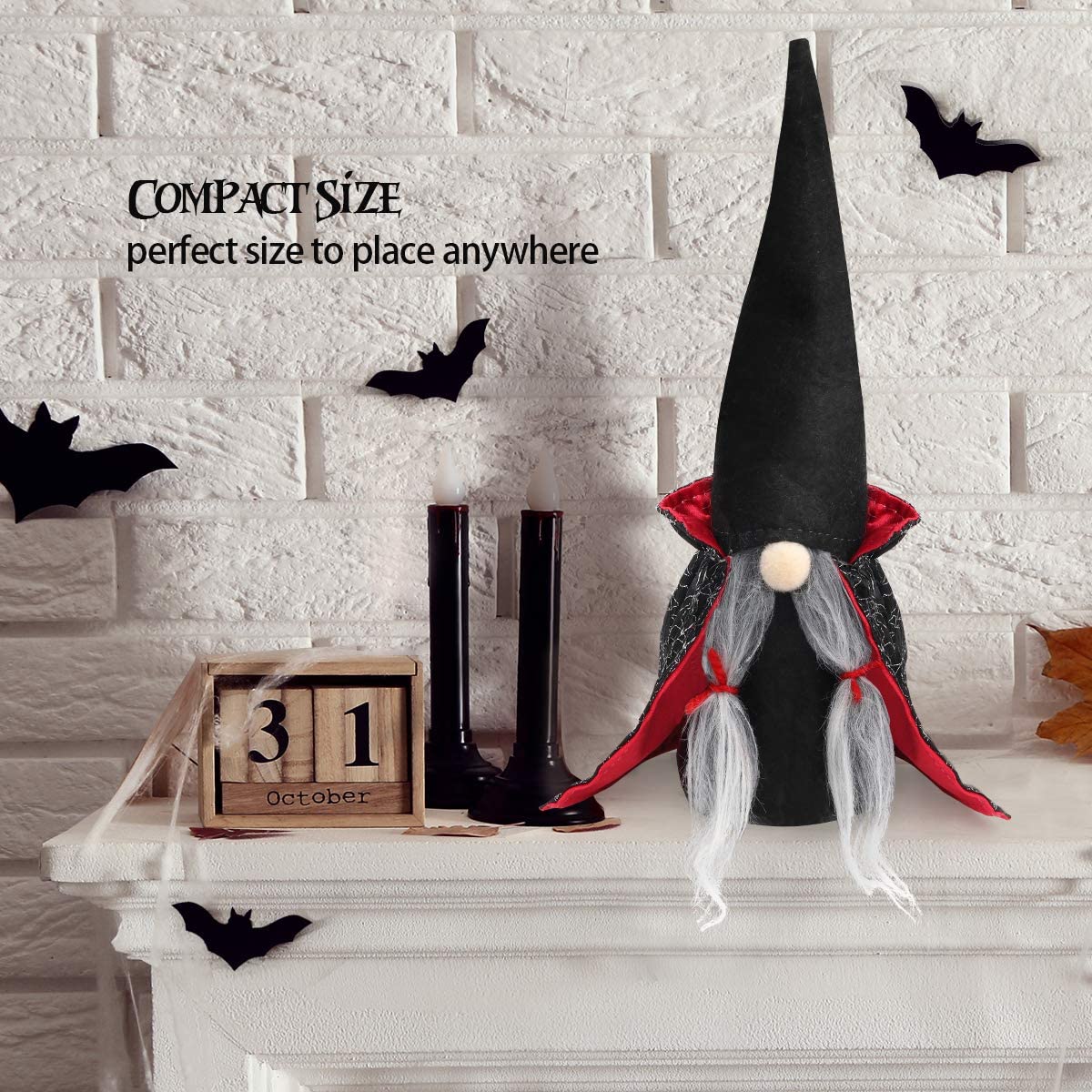 2Pack Halloween Witch Gnomes Plush Decoration