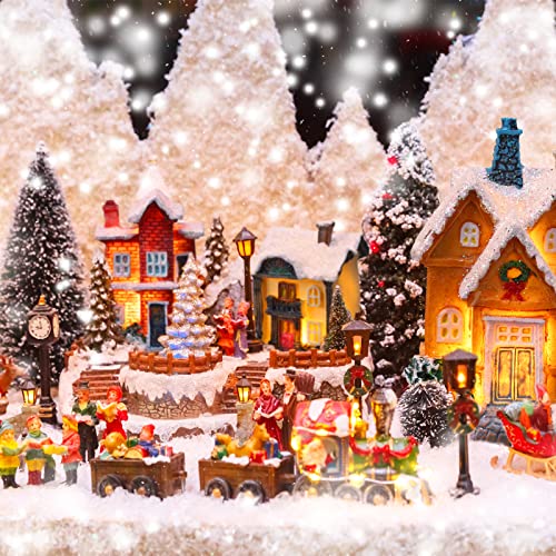 Christmas Lighted Winter Village Houses Set