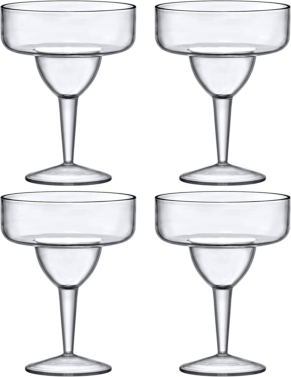 18-Ounce Reusable Plastic Margarita Glasses (Set of 4)