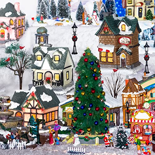 Christmas Lighted Winter Village Houses Set