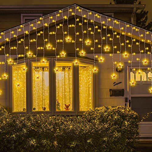 150 LED Icicle Christmas Lights w/ Stars