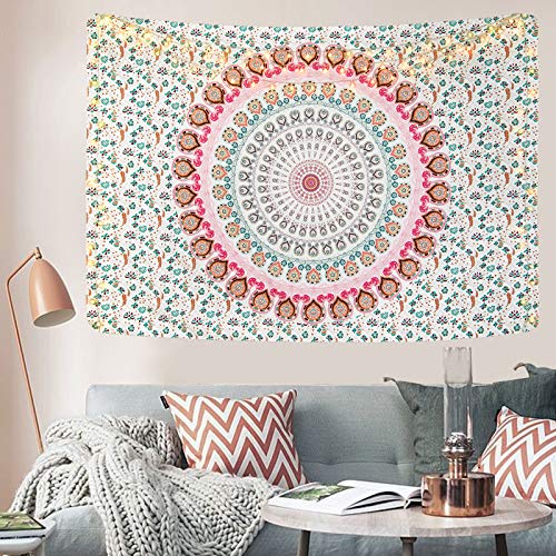 Bohemian Mandala Psychedelic Peacock Boho Tapestry