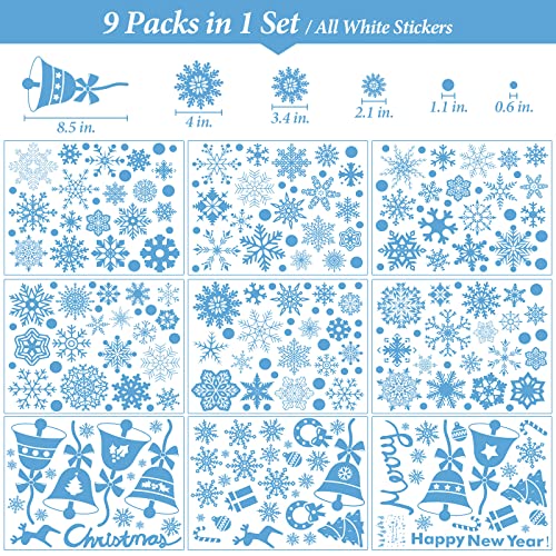 284 Pcs Window Clings Slickers for Christmas Decorations