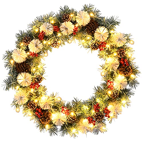 30β Pre-lit Christmas Wreath Decoration
