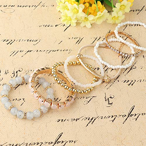 4 Sets Multilayer Stackable BOHO Bracelets for Women