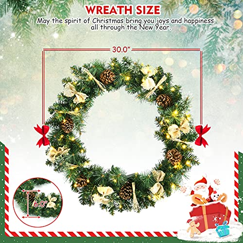 30β Pre-lit Christmas Wreath Decoration