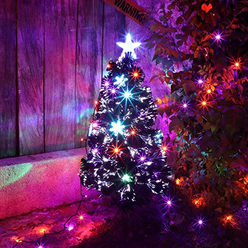 Pre-Lit Optical Fiber Christmas Artificial Tree w/ LED RGB Color Changing Lights