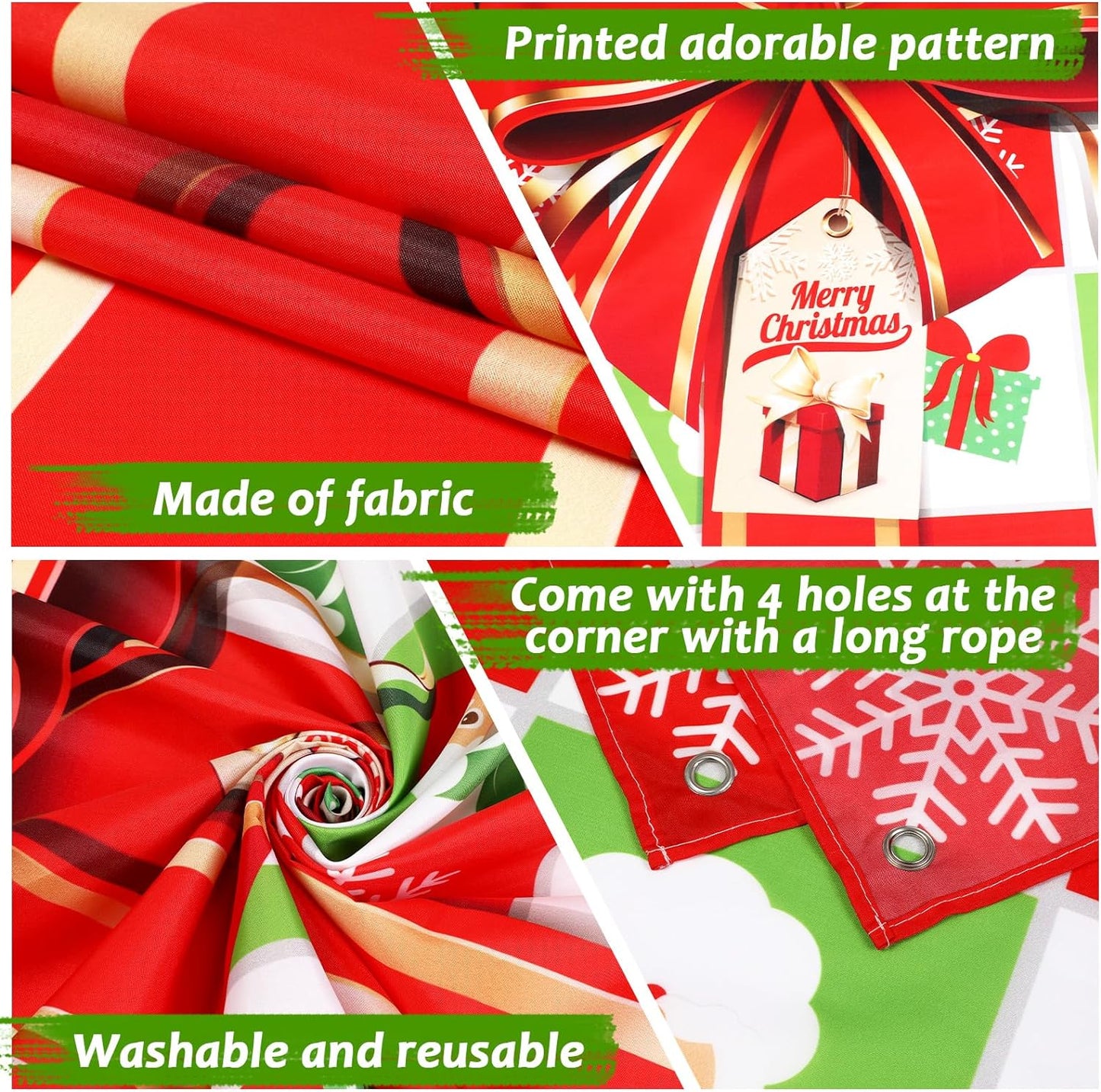 Christmas Door Cover Merry Christmas Photography Backdrop Christmas Bowknot Gift Box Door Hanging Banner Sign Happy Holiday Decoration for Home Wall