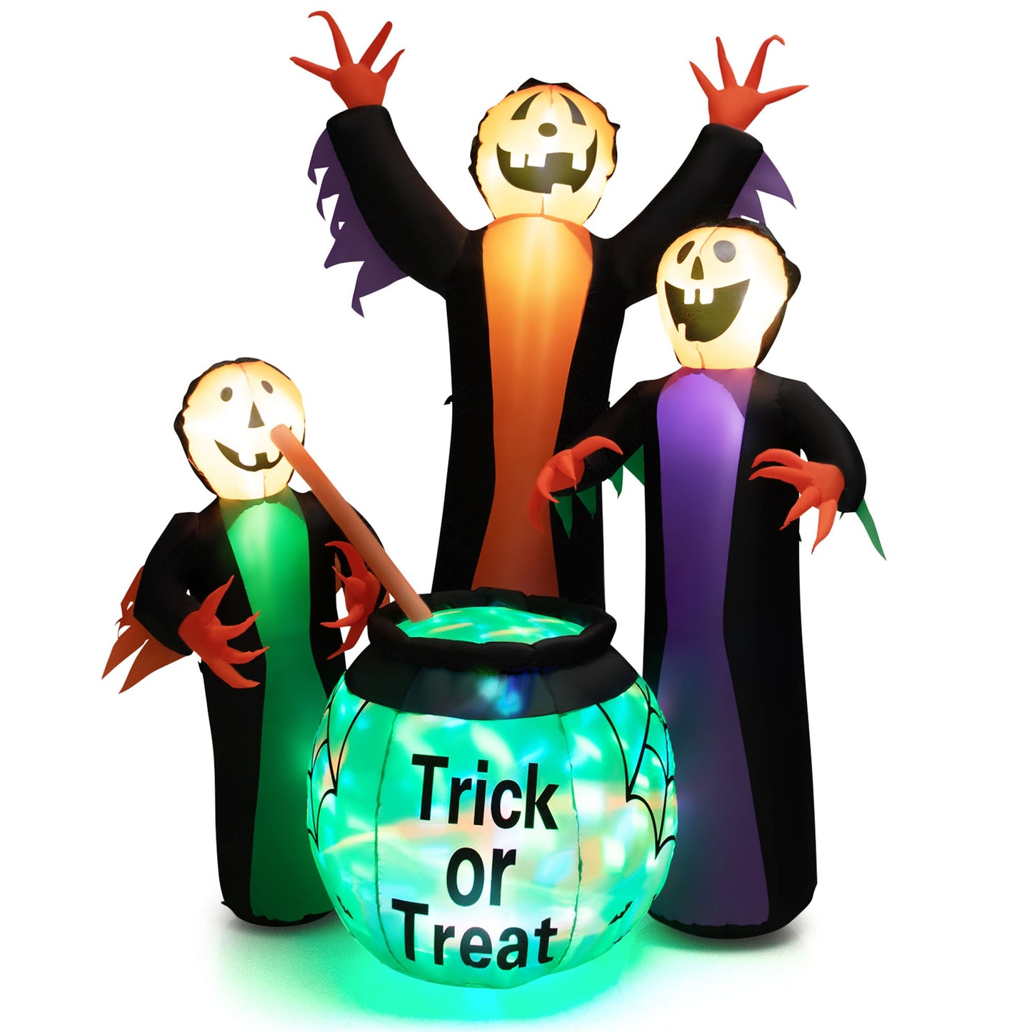 8' Halloween Inflatable Witch Decor w/ Bright LED Lights