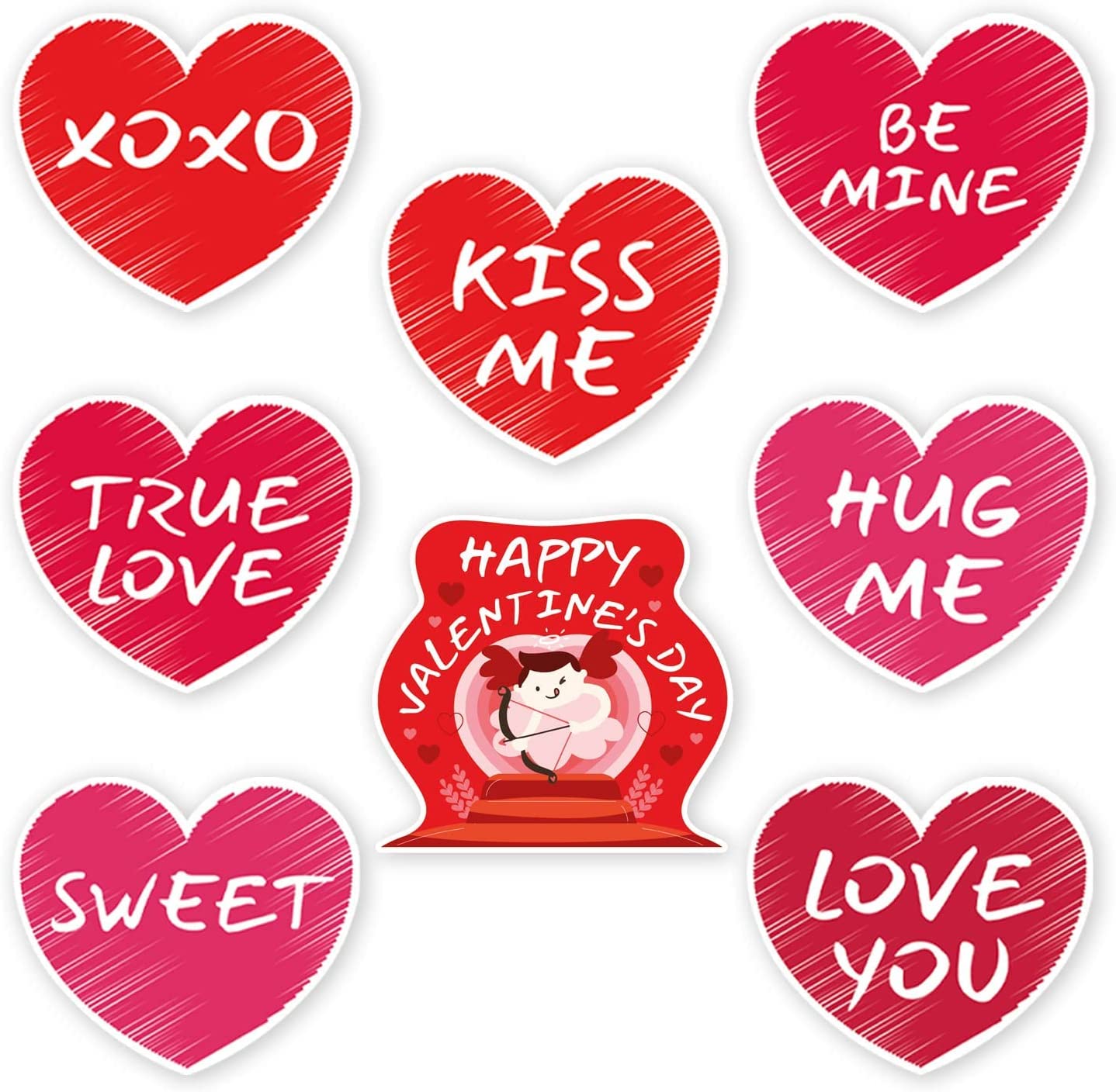 Valentine's Day Decorations Yard Signs with Stakes, (8 Piece Large Set) for Wedding