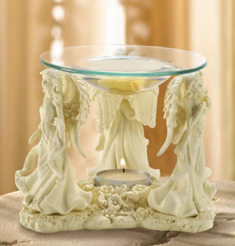 Angelic Trio Essential Oil Warmer, Fragrance Warmer- Light-Up Scented Candle Wax Melter