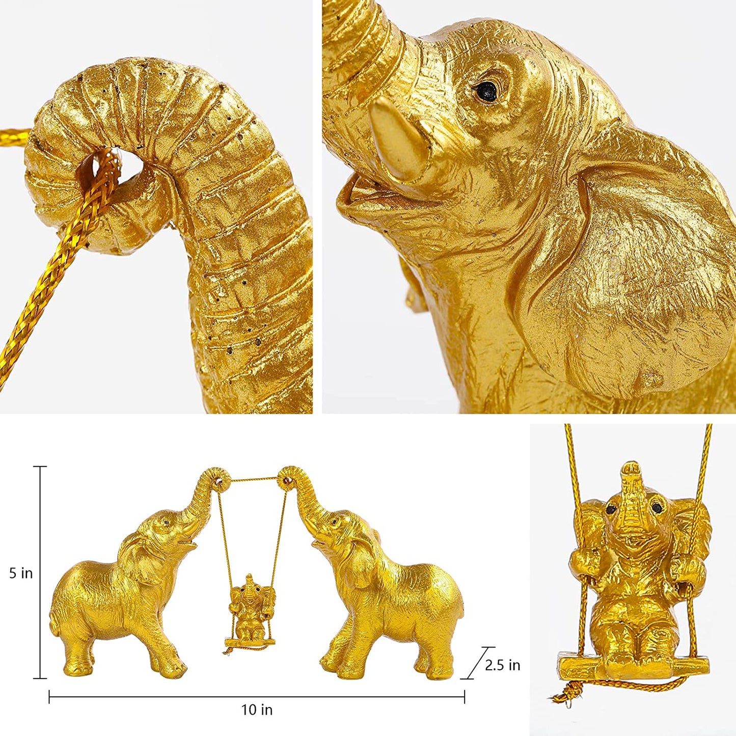 Elephant Statue. For Home Decoration (Gold)