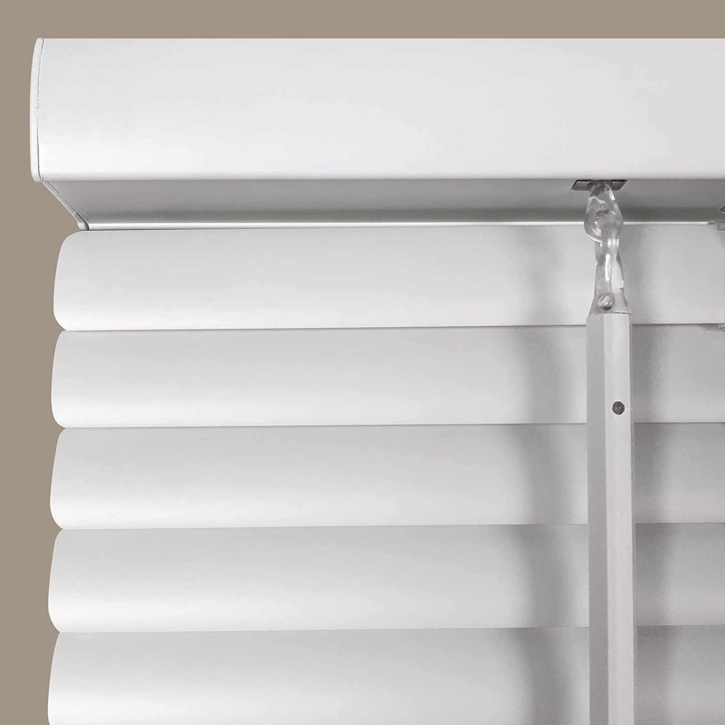 1" Cordless Vinyl Mini Blinds, White, 34.5"W x 60"H