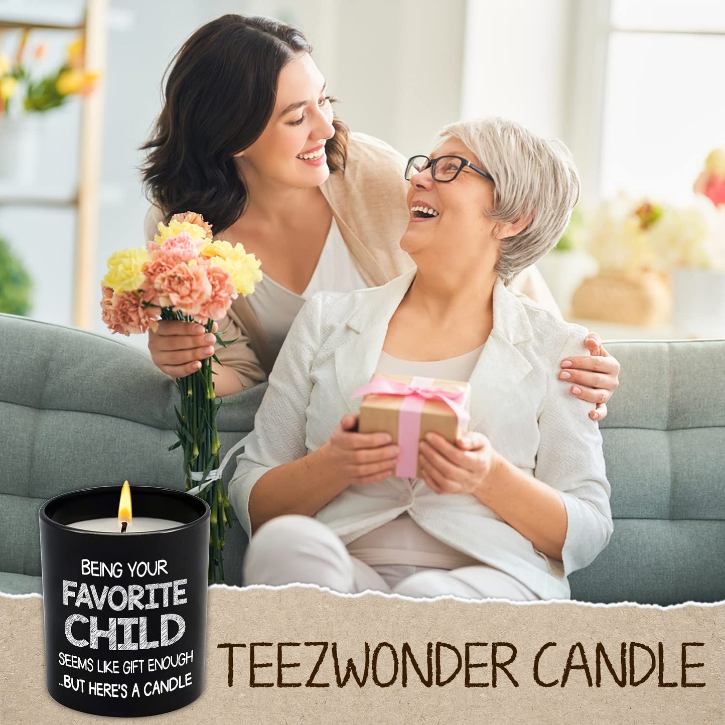 Gifts for Mom & Dad from Daughter, Son - Mothers Day/Birthday Gifts Vanilla Lavender Scented Candle 10oz