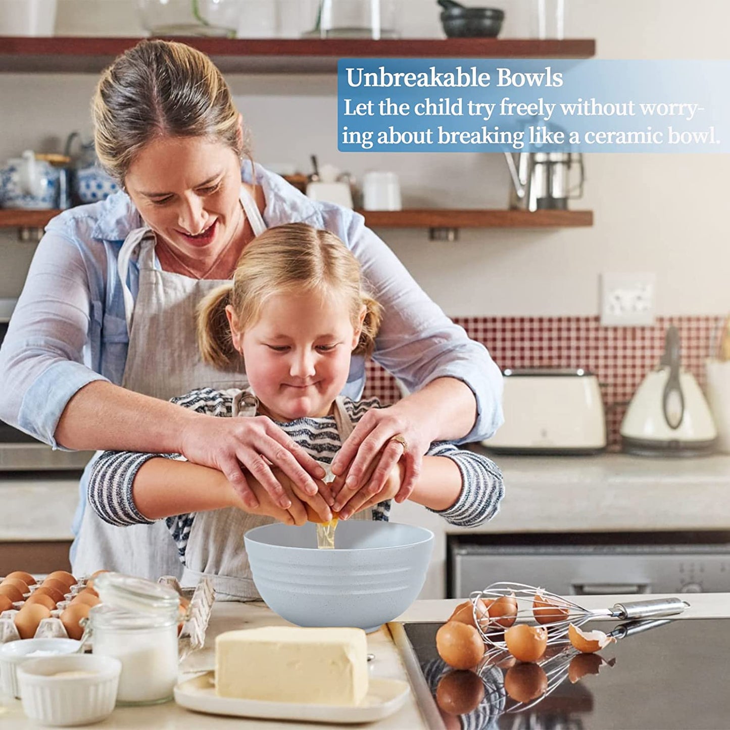 6 Pcs Unbreakable Mixing Bowls Unbreakable Salad Bowls, 68 Ounces Microwave and Dishwasher Safe BPA-Free