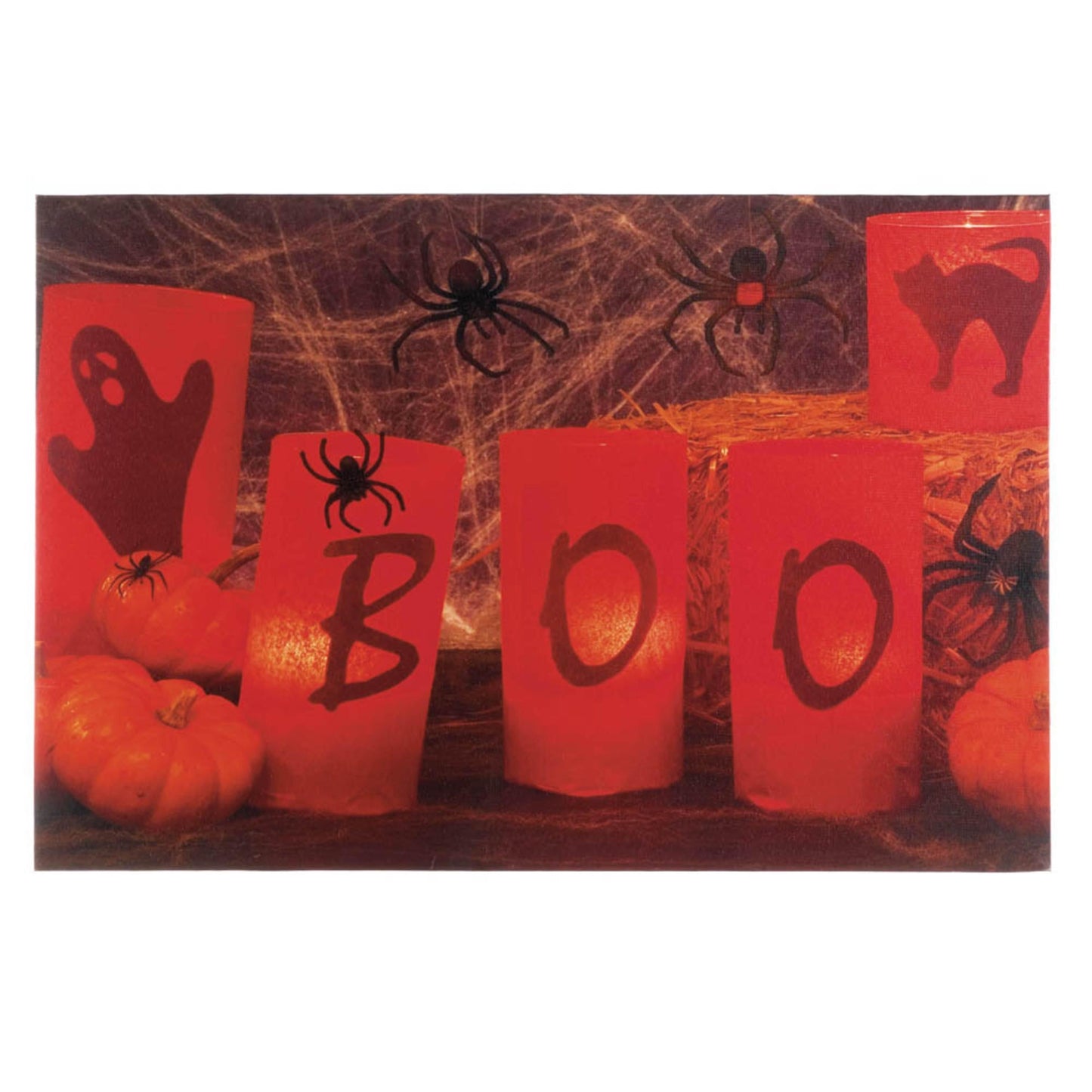 BOO HALLOWEEN LED WALL ART